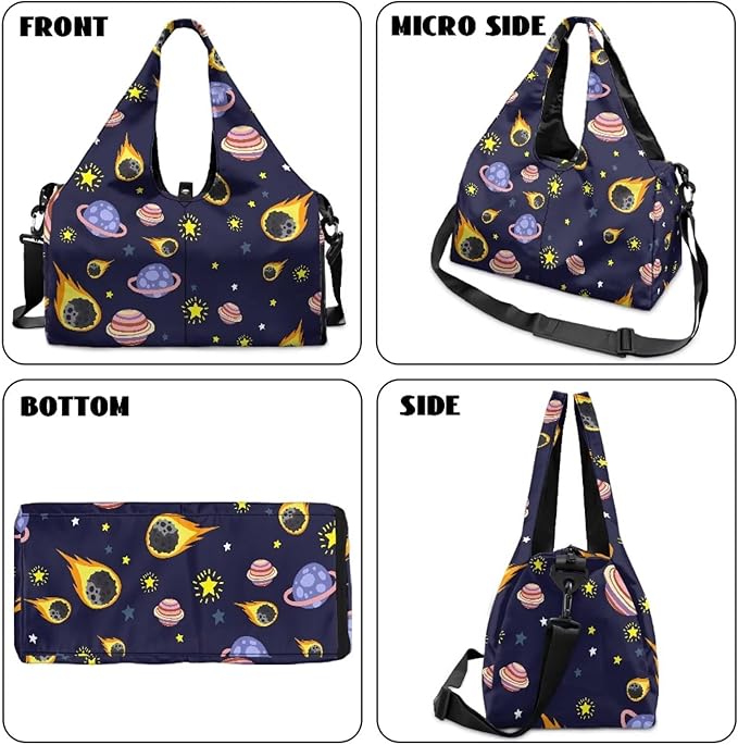 Mens Tote Bag Carrying Workout Gear Makeup Accessories Gym Bags with Yoga Mat Holder, Shoe Compartment, Wet Dry Storage Pockets Backpack for Travel