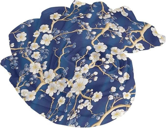 White Cherry Blossom Print Beach Towel for Women Wen, Absorbent Compact - Quick Dry Sand Free, Lightweight Beach Bathing Towels for Swimming Pool Camping (280x200cm, 110x78IN) Large