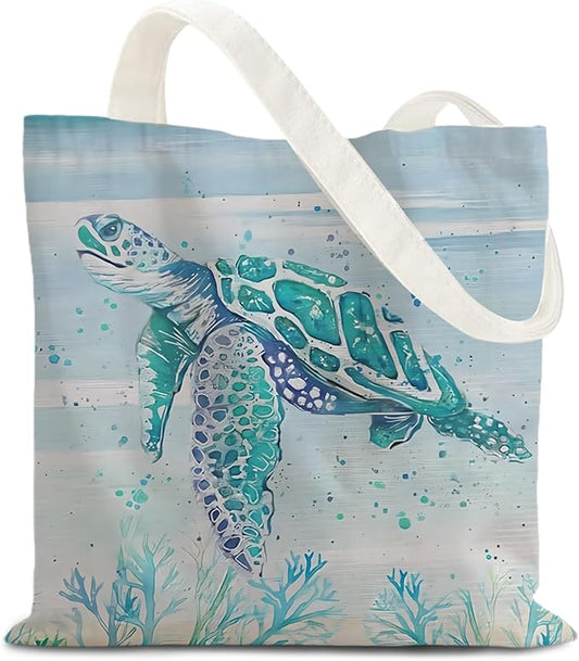 FBB Ocaen Beachy Ocean Sea Fish Reusable Grocery Shopping Bag