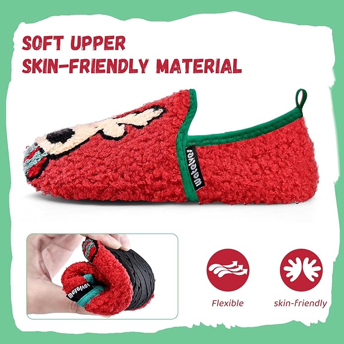 WateLves Kids Toddler Slippers Boys Girls House Shoes Slip on Sock Slippers Lightweight Winter Indoor Outdoor Walking Shoes