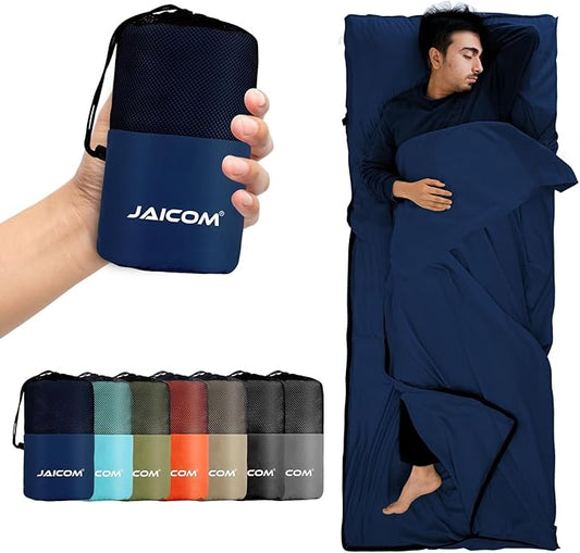 Sleeping Bag Liner, Travel Sheets & Adult Sleep Sack, Ultralight and Portable Summer Sleeping Bag - Ideal for Backpacking, Hotels and Hostels, Business Trips, Camping