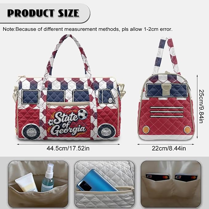 COEQINE Georgia Van Car Duffle Bag Men Large Travel Travel Bag Quilted Tote Bag For Woman Medium Overnight Luggage Bag with Trolley Sleeve