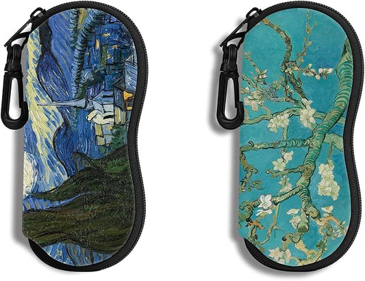 Hion Sunglasses Soft Case Ultra Light Neoprene Zipper Eyeglass Case With Belt Clip