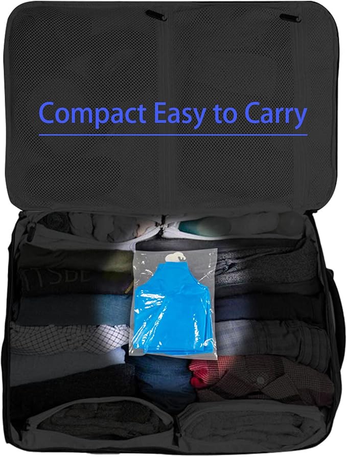 5Pcs Inflatable Clothing Hanger for Travel, Outdoor Clothes Hanger Rack Non-Slip Portable Coat Holder, Blue