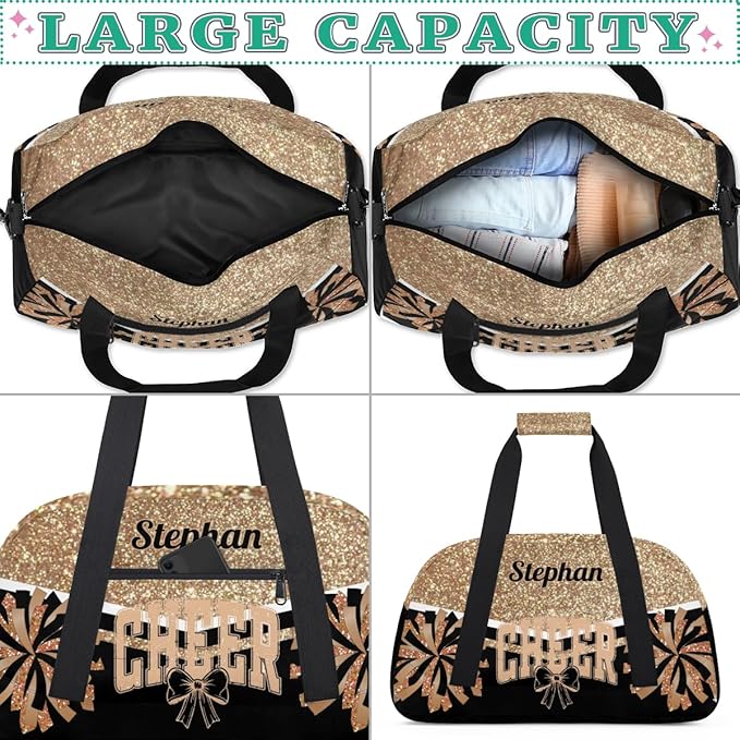 Cheer-Bag for Girls Customized Cheer-Gifts with Name Cheerleading Bag Gym-Duffel-Bag Gold Cheerleaders