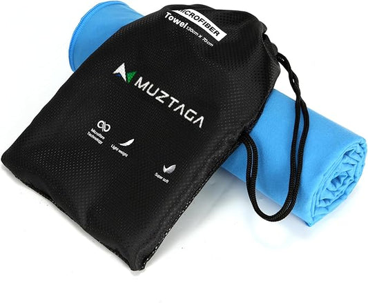 Microfibre Towel Extra Large for Beach, Travel, Swimming, Bath– Quick Dry, Ultra Compact, Sand Free, Lightweight & Super Absorbent(Marine Blue,78x35 in)