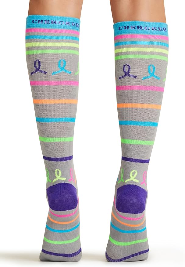 Cherokee Women's 10-15mmHg Compression Socks – Fun Print Knee Highs with Light Support, Soft Feel - PRINTSUPPORT