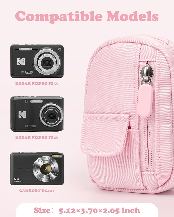 Soft Camera Case for Digital Camera KODAK PIXPRO FZ55/ FZ45/CAMKORY DC403 FHD 1080P,Travel Camera Pouch, Carry Case Bag Cute Small