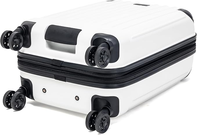 Kenneth Cole Reaction Flying Axis 24" Hardside Expandable 8-Wheel Spinner Check-Size Luggage, Coconut White