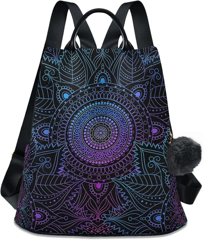 ALAZA Boho Mandala Ethnic Bohemian Backpack Purse for Women Anti Theft Fashion Back Pack Shoulder Bag