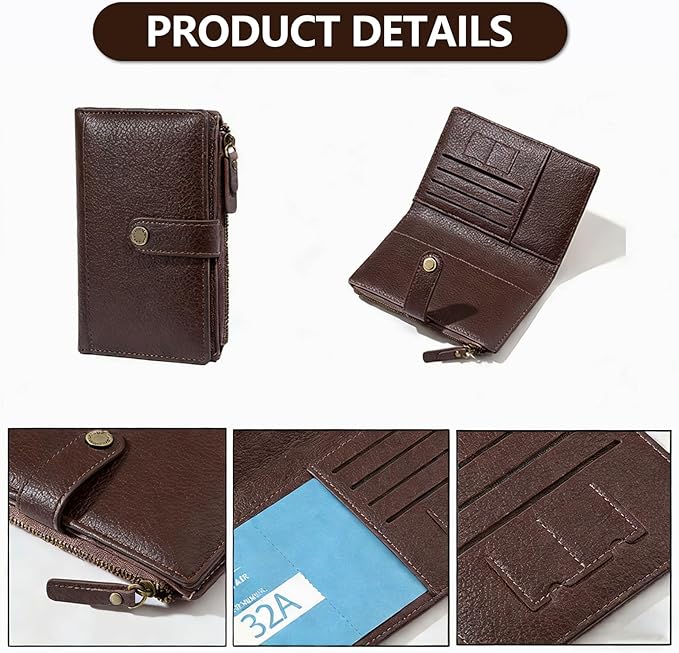 Slim RFID Blocking Passport Holder Wallet,PU Leather Travel Card Organizer,Lightweight Passport Case for Women Men (Coffee)