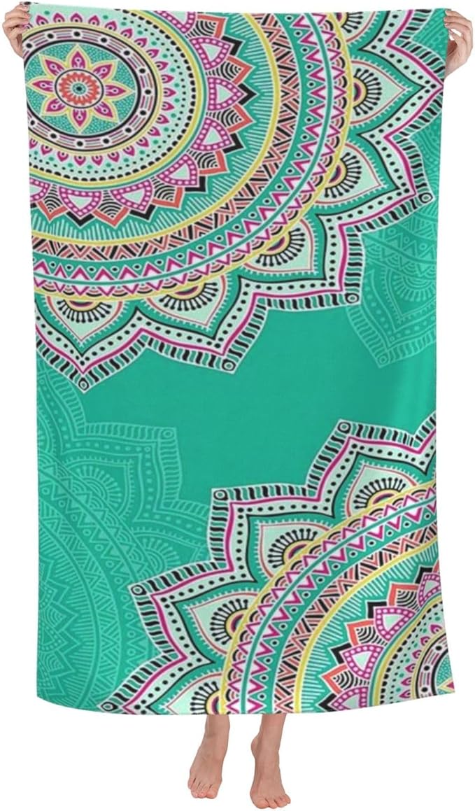 Cute Boho Beach Towel for Women/Adults, Personalized Microfiber Beach Towels Bulk, Quick Dry Beach Towel for Pool, Lightweight Bath Towels Oversized Clearance 30"x 60"