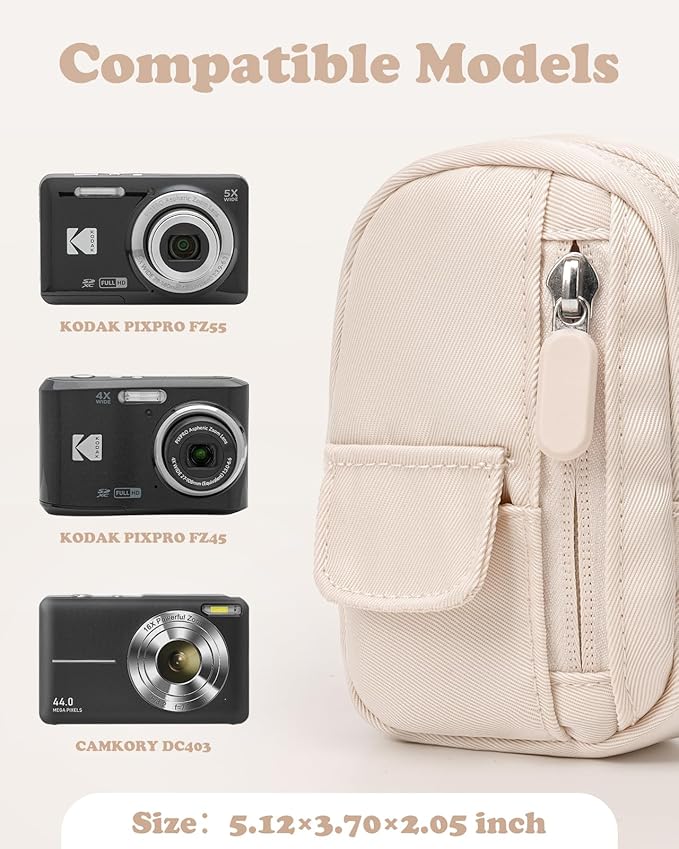 Soft Camera Case for Digital Camera KODAK PIXPRO FZ55/ FZ45/CAMKORY DC403 FHD 1080P,Travel Camera Pouch, Carry Case Bag Cute Small