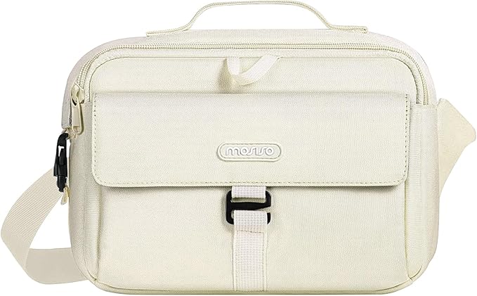 MOSISO Camera Shoulder Bag Case Crossbody Sling Purse, DSLR/SLR/Mirrorless Compact Padded Photography Handbag with Rain Cover Compatible with Canon/Nikon/Sony Cameras and Lenses, Beige