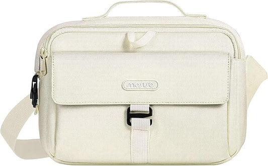 MOSISO Camera Shoulder Bag Case Crossbody Sling Purse, DSLR/SLR/Mirrorless Compact Padded Photography Handbag with Rain Cover Compatible with Canon/Nikon/Sony Cameras and Lenses, Beige
