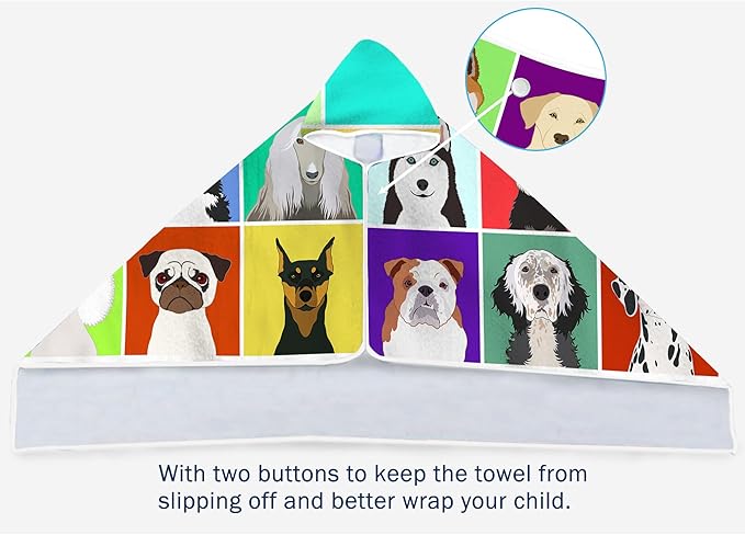 Bonsai Tree Summer Bright Hooded Beach Towel, Dog Lover Kids Poncho Towel for Boys Girls, Quick Dry 30''x50” Bath Towel for Pool Swiming Boys Gifts