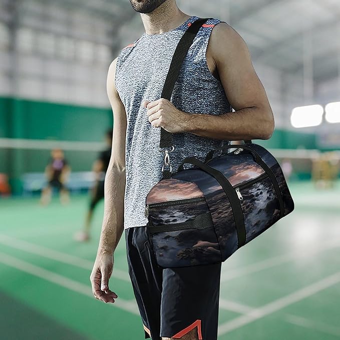 Subtle Atmosphere Gym Bag Lightweight ，Travel Duffle Bag with Shoe Compartment，Gym Bag for Women for Overnight, Weekend, Yoga, Gym, Business Trips, Sport And Hospital.
