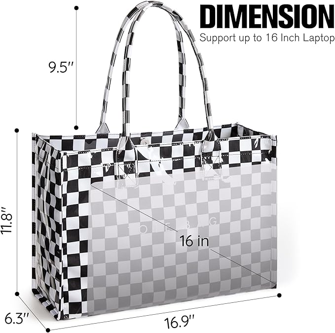 KALIDI PVC Tote Bag Women’s Kraft Paper Work Handbags Purses with Top Handle