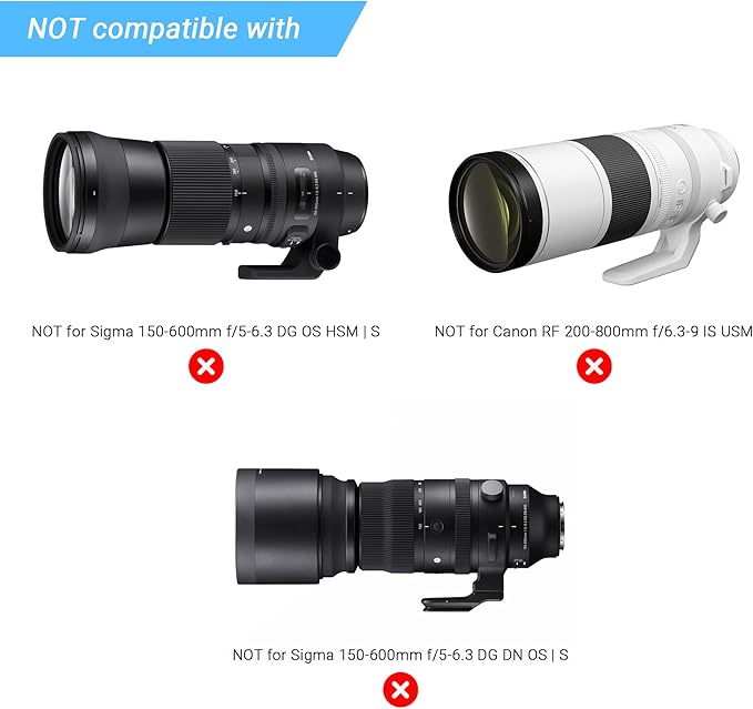 JJC Deluxe Large Camera Lens Carrying Case Bag for Sigma 150-600mm f/5-6.3 DG OS HSM | C, Tamron SP 150-600mm f/5-6.3 Di VC USD G2, RF 800mm f/11 IS STM, JBL Xtreme and lenses below 4.9 x 11.4''