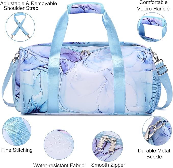 Sports Duffel for Girls Dance Bag Girls Duffle Weekender Bags Teen Gym Travel Ballet Bag with Shoe Compartments
