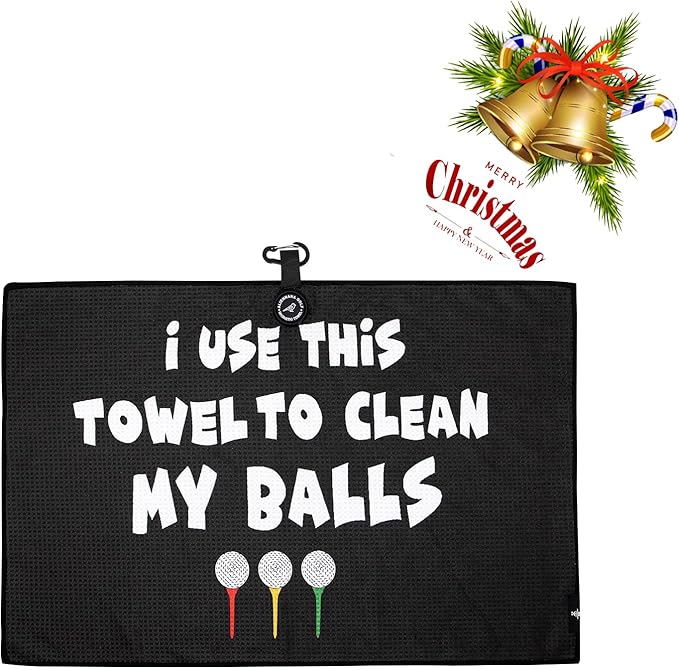 Magnetic Golf Towel, Microfiber Waffle Design with Clip - Industrial Strength Magnet for Strong Hold to Golf Bags, Carts & Clubs (Clean Balls)