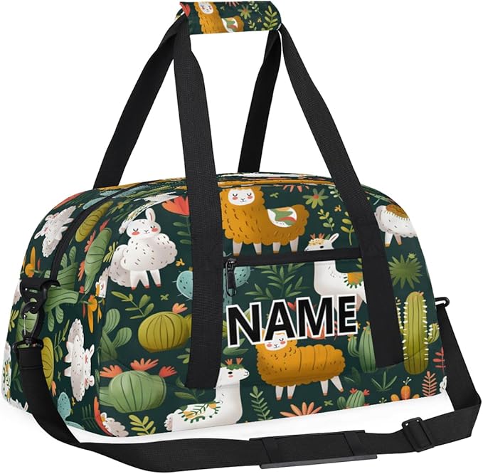 Sheep Mini Gym Bag 18 inch for Women Men Waterproof Custom Sheep Pet Floral Travel Duffel Bag Carry On Overnight Tote Nurse Bag for Work Fitness Hiking