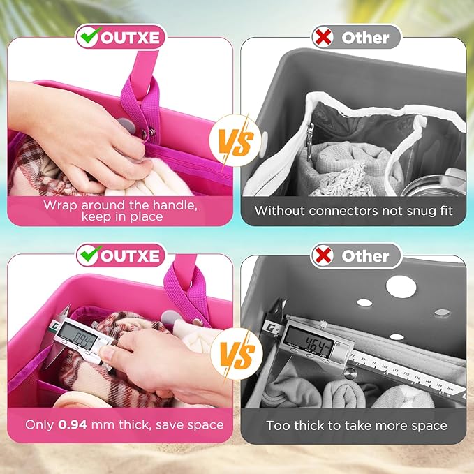 OUTXE Beach Bag Organizer Compatible with X Large Bogg Bag Accessories Inserts, Lightweight Mesh Insert Divider Pouch for Original XL Bogg Bags, Beach Tote Bags Insert for Organizing