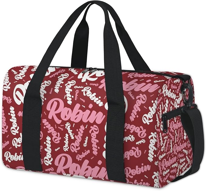Custom-Dance-Gymnastics-Bag for Girls Personalized Kids Duffle Bag Cheerleader Team Bag for Travel Gym Sport Red Text