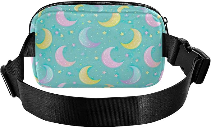 Gradient Moons Star Fanny Pack for Women Men Water Resistant Fashion Waist Packs with Adjustable Strap Belt Bag for Travel Workout Jogging Hiking 21219047