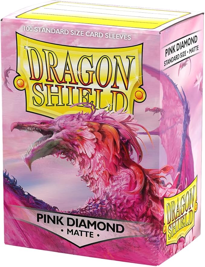 Dragon Shield | Standard Size Card Matte Sleeves | 100 CT - Smooth & Tough Premium TCG Sleeves | Compatible with Pokemon, Flesh & Blood, One Piece & Magic The Gathering | Pink Diamond - Matte