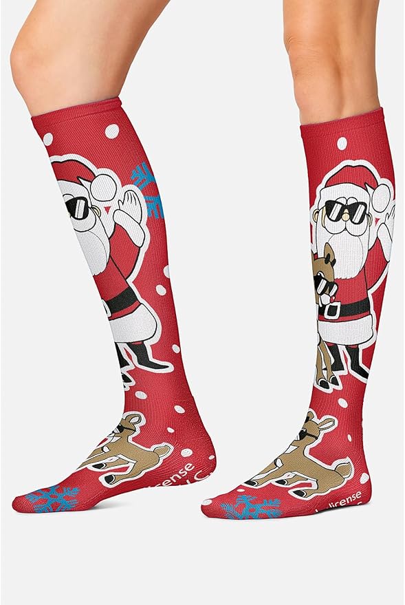 Cherokee Women's 10-15mmHg Compression Socks – Fun Print Knee Highs with Light Support, Soft Feel - PRINTSUPPORT