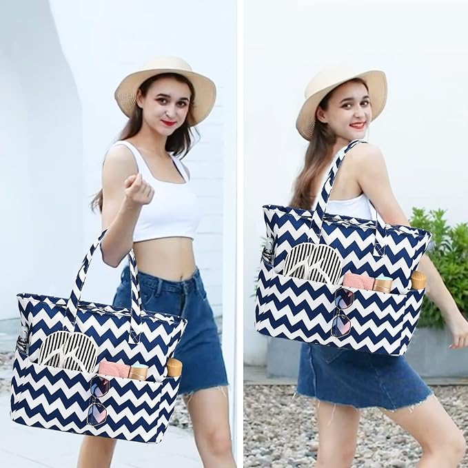 Bluboon Waterproof Beach Tote Pool Bags for Women Ladies Extra Large Carry On Bag With Wet Compartment for Weekender Travel