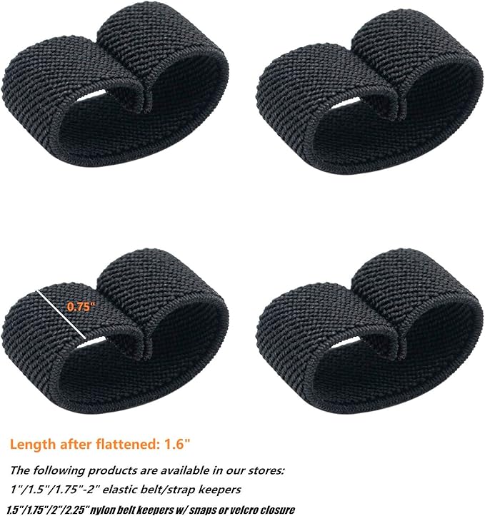 TACNEX Elastic Belt Keepers Strap Organizers Belt Loop Stays Backpack Straps Holder Retainer Band for 1.5" Wide Belts/Straps
