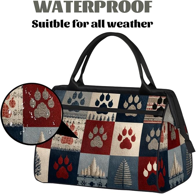Footprint Overnight Weekender Bag for Women Men Travel Duffel Bags Waterproof Luggage Carry on Sports Yoga Gym Bag