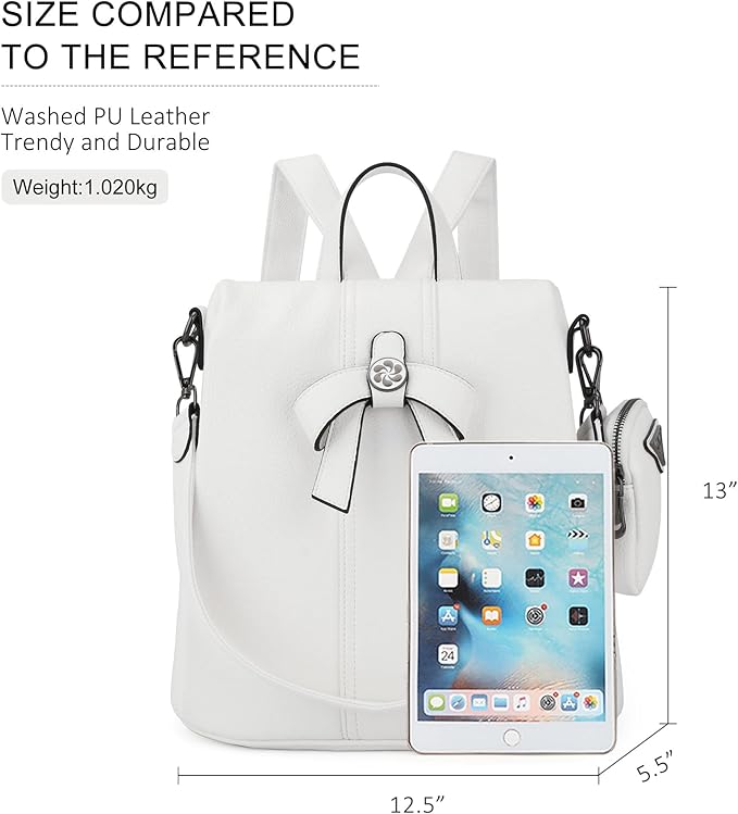 ZOCAI Backpack Purse for Women Fashion Backpack Purses PU Leather Daypacks Anti-Theft Shoulder Bag Satchel Purse