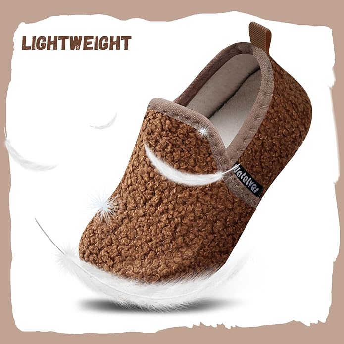WateLves Kids Toddler Slippers Boys Girls House Shoes Slip on Sock Slippers Lightweight Winter Indoor Outdoor Walking Shoes
