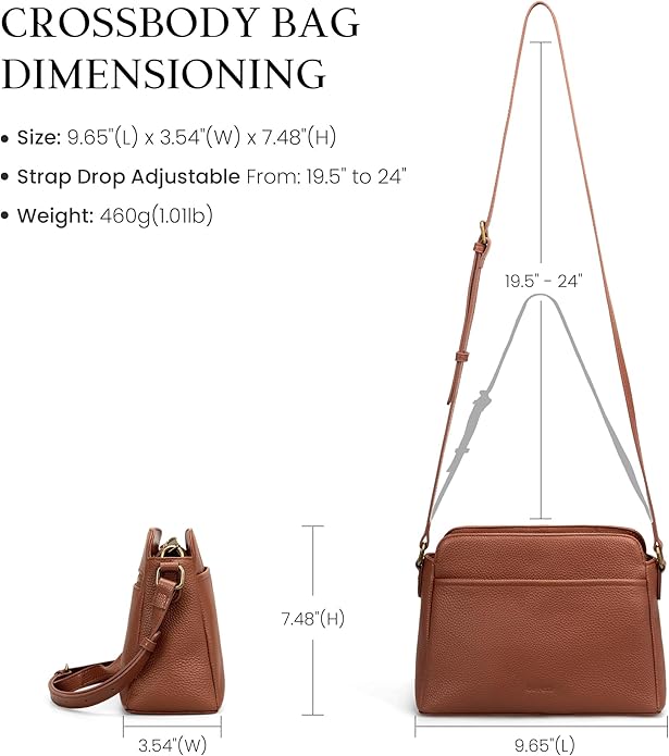 befen Anti-theft Crossbody Bag for Women Genuine Leather, Small Cross Body Shoulder Handbags with RFID Card Slots