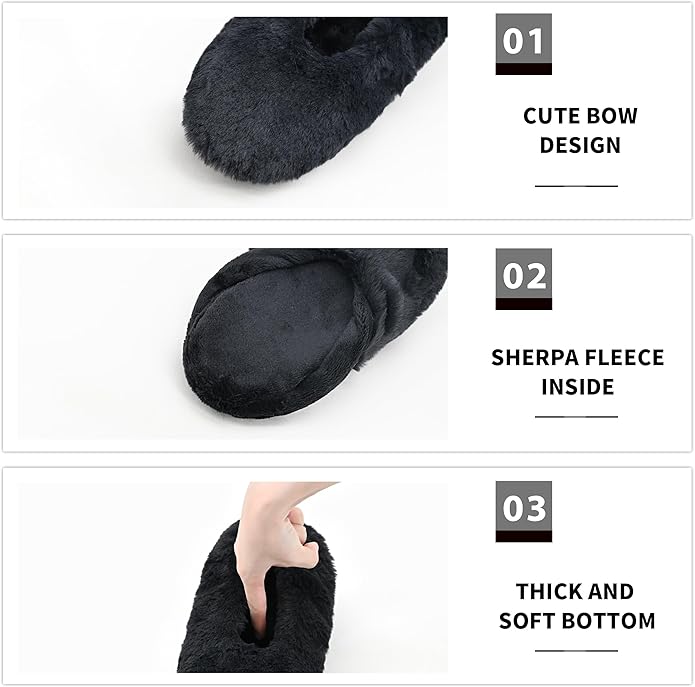 DICUIRD Women's Ballerina Slippers Lightweight House Slippers with Stretchable Heel Design