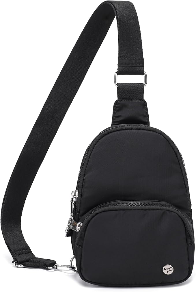 NEICOA Anti Theft Crossbody Bags for Women Small Nylon RFID Sling Bag Lightweight Travel Purse for Daily Casual Use(Black)