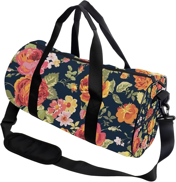 Soft Yellow Petals Foldable Duffel Bag Women Oxford Tote Bags Adjustable Shoulder Strap, Convertible Carry Backpack Gothic Duffle Bag For Wrestling Hiking Gym Accessories For Men