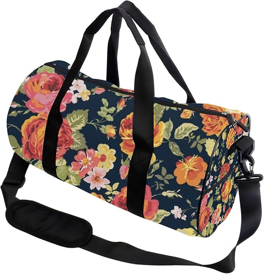 Soft Yellow Petals Foldable Duffel Bag Women Oxford Tote Bags Adjustable Shoulder Strap, Convertible Carry Backpack Gothic Duffle Bag For Wrestling Hiking Gym Accessories For Men