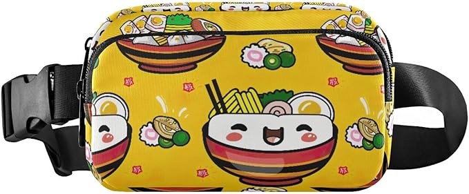 Kawaii Noddle Fanny Pack for Women Men Water Resistant Fashion Waist Packs with Adjustable Strap Belt Bag for Travel Workout Jogging Hiking 21219005