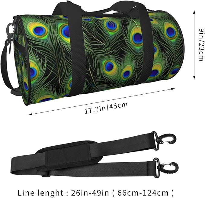 Small Travel Duffel Bag Foldable Waterproof for Gym Beach Swim Bag Men Women Lightweight Sports Bags Peacock