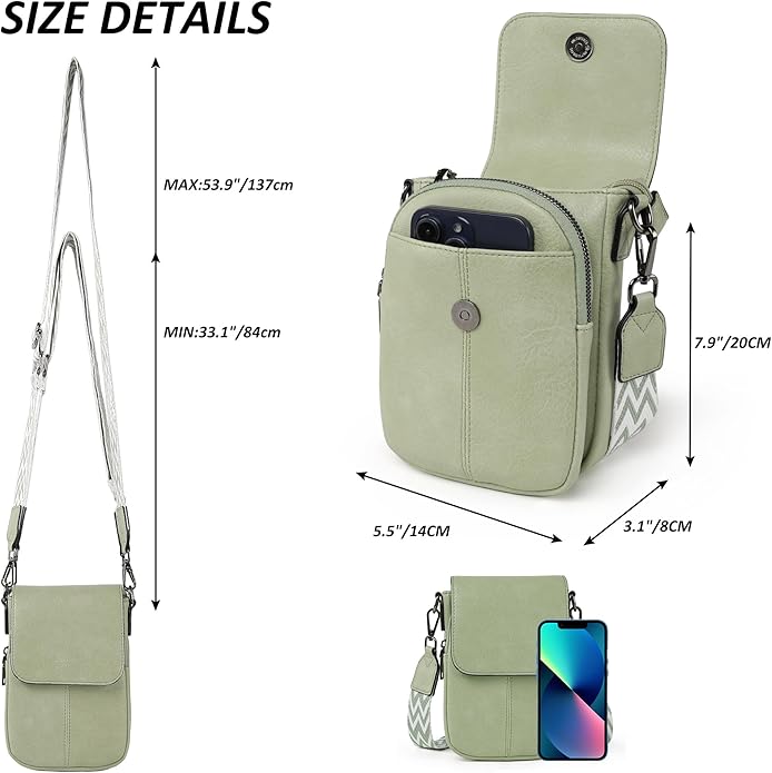 TANTOMI Small Crossbody Bags for Women, Small Purses with Card Slots Phone Purse Wide Adjustable Strap