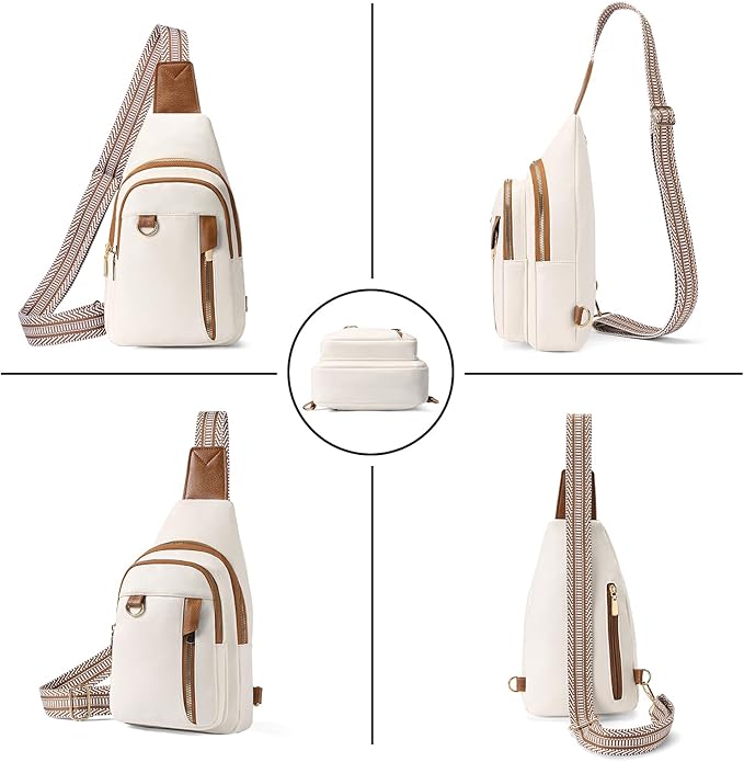 GAEKEAO Sling Bag for Women Crossbody Bags Fanny Pack Vegan Leather Chest Bag Travel Shoulder Belt Purse Backpack Gifts