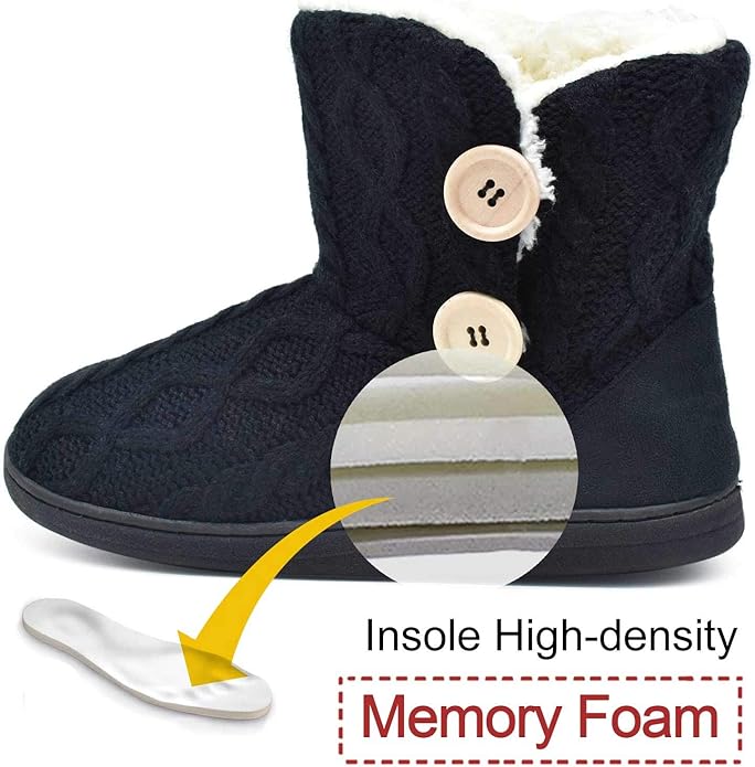 ONCAI Women's Slippers Comfort Knit Boots Winter Warm Outdoor Indoor Shoes