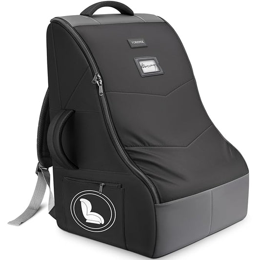 YOREPEK Padded Car Seat Travel Bag for Airplane Travel Compatible with Chicco, Britax, Nuna Rava, Sturdy Car Seat Backpack for Airport with Wear-Resistant Bottom, Large Carseat Cover for Baby Travel