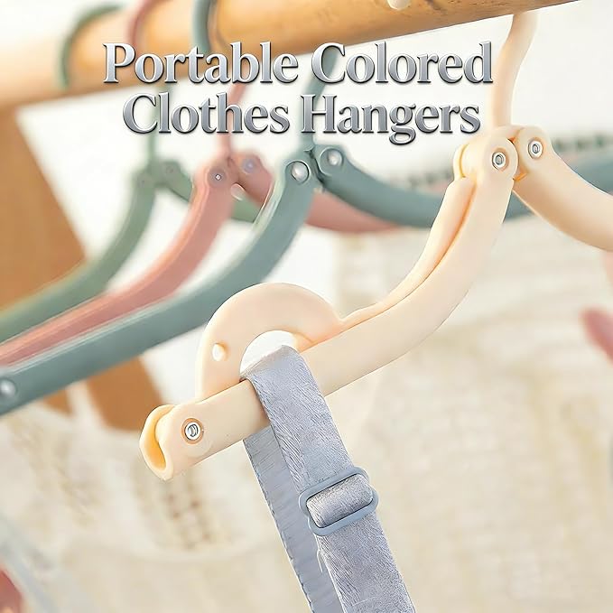 2pcs Portable Colored Folding Clothes Hangers, Portable Folding Travel Hangers, Clothes Drying Rack for Travel and Home Blue