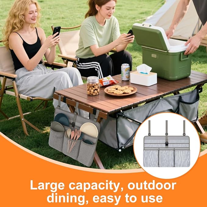 Camping Dish Drying Bag, Collapsible, Portable Mesh Drainer Rack for RV, Travel Trailers & Outdoor Kitchens, Space-Saving, Quick-Dry Organizer for Plates, Cups & Utensils (Gray)
