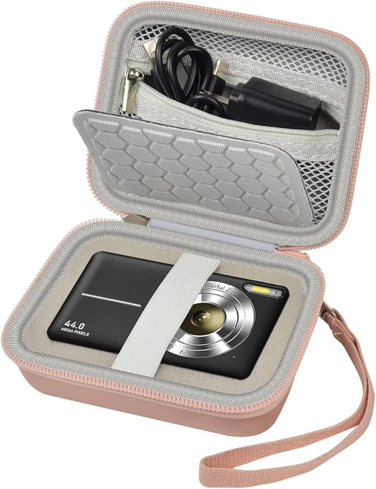 Comecase Carrying & Protective Case for Digital Camera, for CAMKORY/for Kodak Pixpro/for Canon PowerShot ELPH 180/190 / for Sony DSCW800 DSCW830 Cameras for Travel - Rose Gold